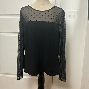 Mesh Peplum Top
